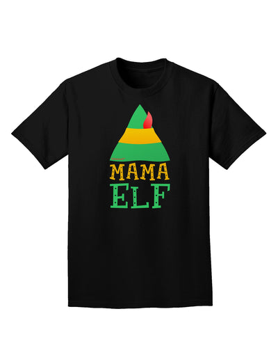 Matching Christmas Design - Elf Family - Mama Elf Adult Dark T-Shirt-Mens T-Shirt-TooLoud-Black-Small-Davson Sales