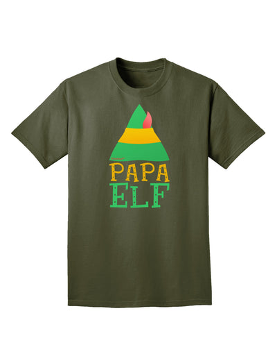 Matching Christmas Design - Elf Family - Papa Elf Adult Dark T-Shirt-Mens T-Shirt-TooLoud-Military-Green-Small-Davson Sales