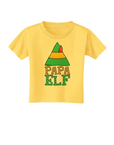 Matching Christmas Design - Elf Family - Papa Elf Toddler T-Shirt-Toddler T-Shirt-TooLoud-Yellow-2T-Davson Sales