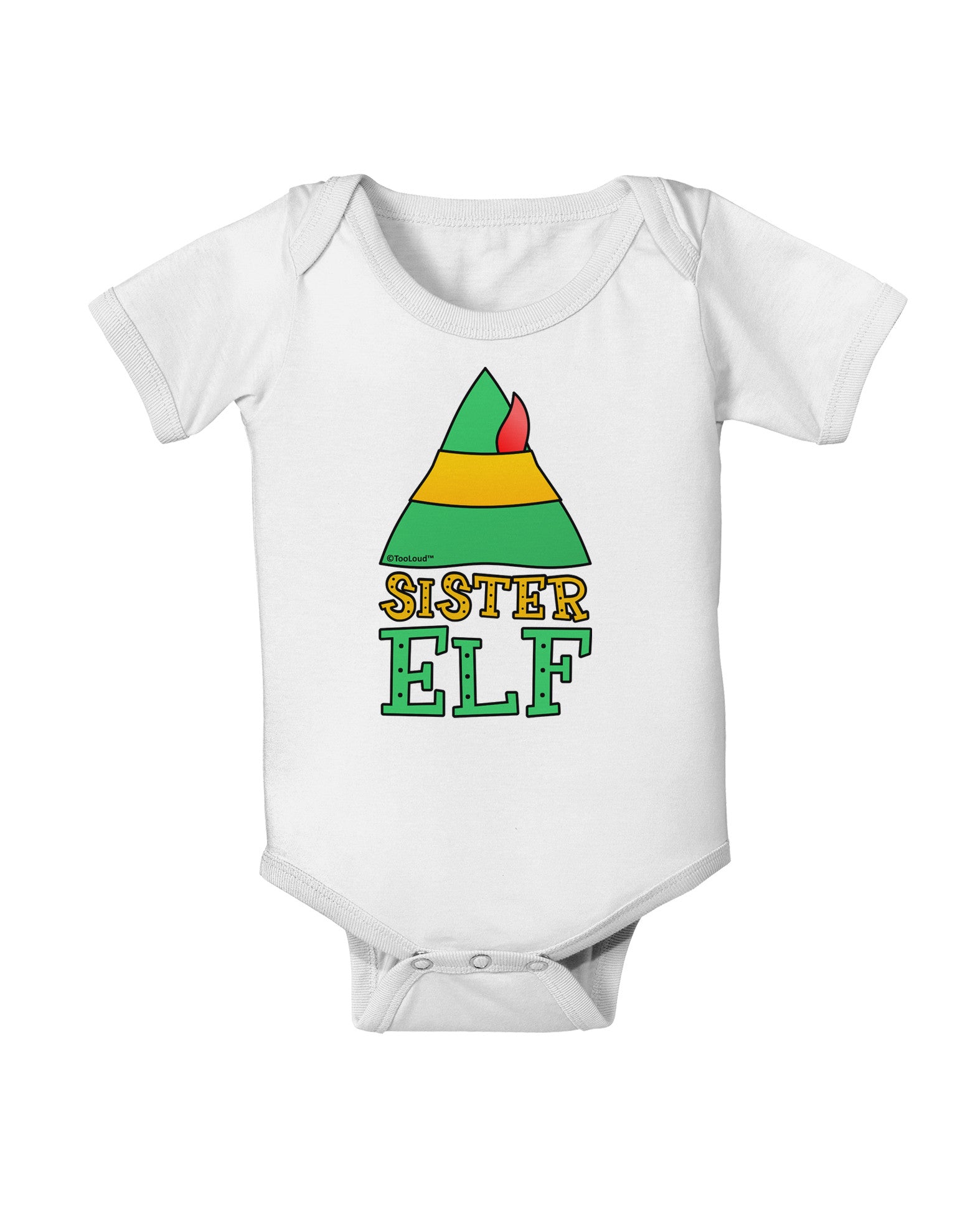 Matching Christmas Design - Elf Family - Sister Elf Baby Romper Bodysuit-Baby Romper-TooLoud-White-06-Months-Davson Sales