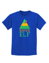 Matching Christmas Design - Elf Family - Sister Elf Childrens Dark T-Shirt-Childrens T-Shirt-TooLoud-Royal-Blue-X-Small-Davson Sales