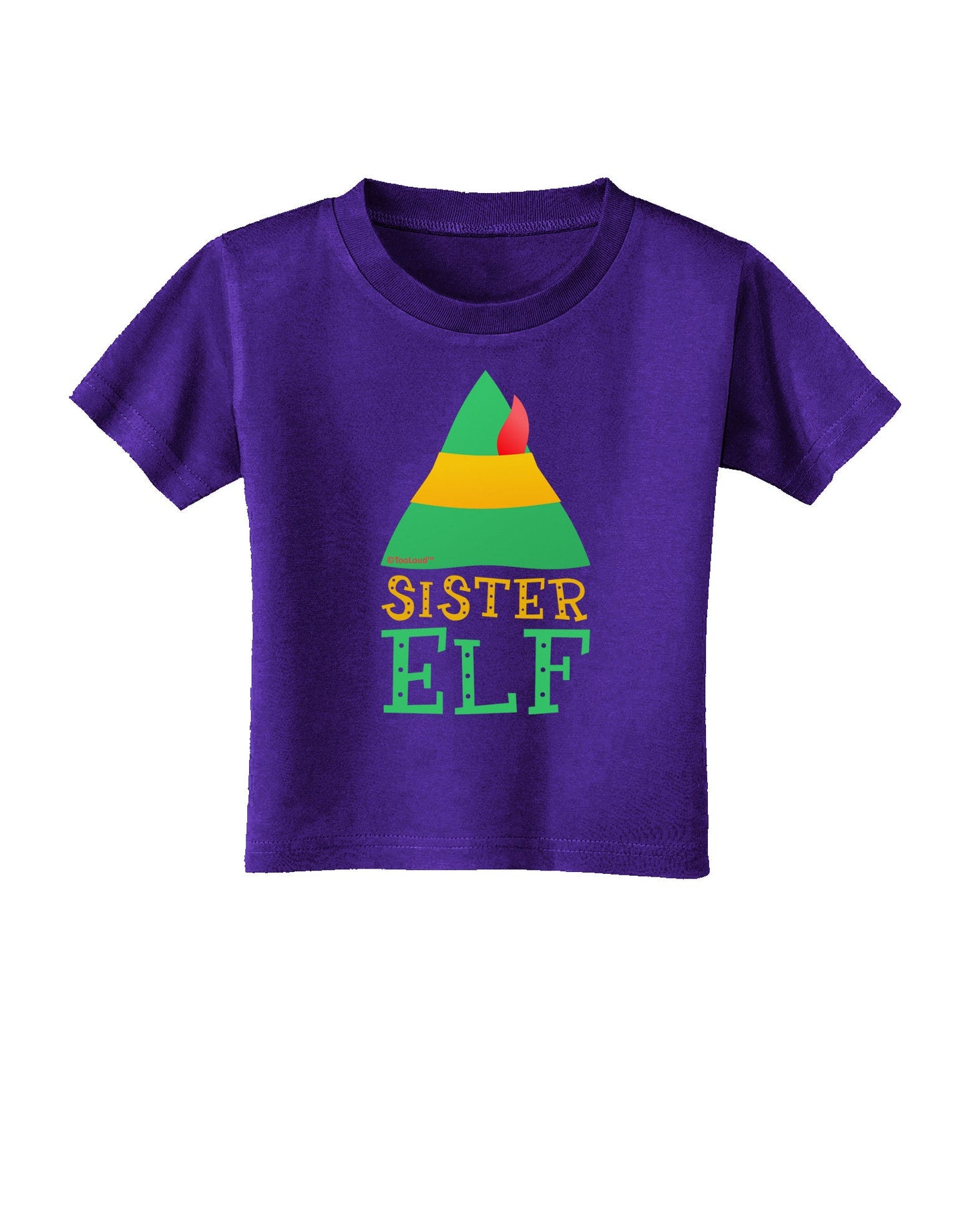 Matching Christmas Design - Elf Family - Sister Elf Toddler T-Shirt Dark-Toddler T-Shirt-TooLoud-Purple-2T-Davson Sales