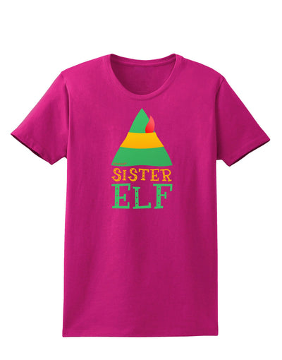 Matching Christmas Design - Elf Family - Sister Elf Womens Dark T-Shirt-Womens T-Shirt-TooLoud-Hot-Pink-Small-Davson Sales