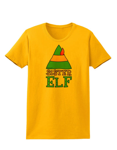 Matching Christmas Design - Elf Family - Sister Elf Womens T-Shirt-Womens T-Shirt-TooLoud-Gold-X-Small-Davson Sales