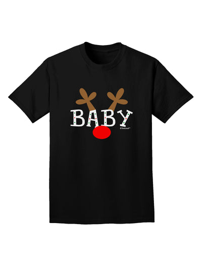 Matching Family Christmas Design - Reindeer - Baby Adult Dark T-Shirt by TooLoud-Mens T-Shirt-TooLoud-Black-Small-Davson Sales