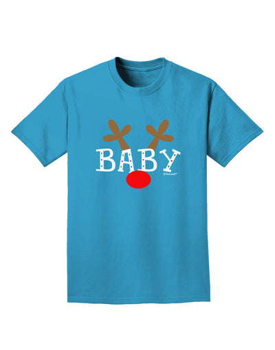 Matching Family Christmas Design - Reindeer - Baby Adult Dark T-Shirt by TooLoud-Mens T-Shirt-TooLoud-Turquoise-Small-Davson Sales