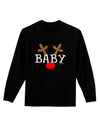 Matching Family Christmas Design - Reindeer - Baby Adult Long Sleeve Dark T-Shirt by TooLoud-TooLoud-Black-Small-Davson Sales