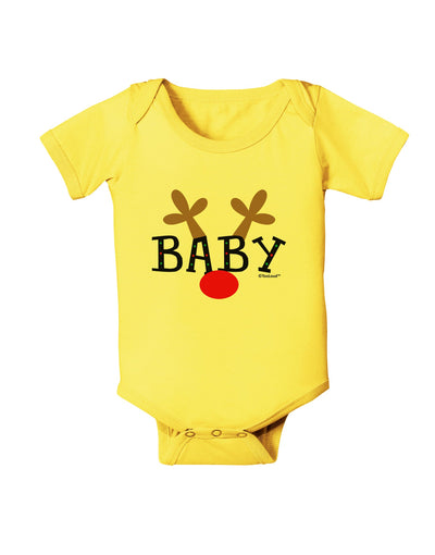 Matching Family Christmas Design - Reindeer - Baby Baby Romper Bodysuit by TooLoud-Baby Romper-TooLoud-Yellow-06-Months-Davson Sales