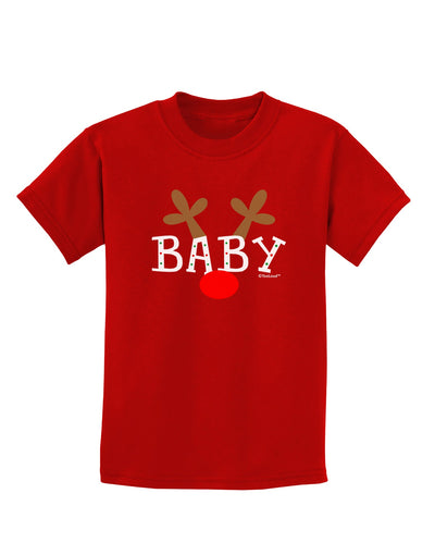 Matching Family Christmas Design - Reindeer - Baby Childrens Dark T-Shirt by TooLoud-Childrens T-Shirt-TooLoud-Red-X-Small-Davson Sales