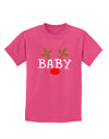 Matching Family Christmas Design - Reindeer - Baby Childrens Dark T-Shirt by TooLoud-Childrens T-Shirt-TooLoud-Sangria-X-Small-Davson Sales