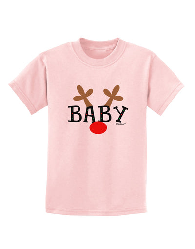 Matching Family Christmas Design - Reindeer - Baby Childrens T-Shirt by TooLoud-Childrens T-Shirt-TooLoud-PalePink-X-Small-Davson Sales