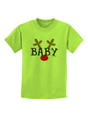 Matching Family Christmas Design - Reindeer - Baby Childrens T-Shirt by TooLoud-Childrens T-Shirt-TooLoud-Lime-Green-X-Small-Davson Sales