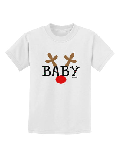 Matching Family Christmas Design - Reindeer - Baby Childrens T-Shirt by TooLoud-Childrens T-Shirt-TooLoud-White-X-Small-Davson Sales