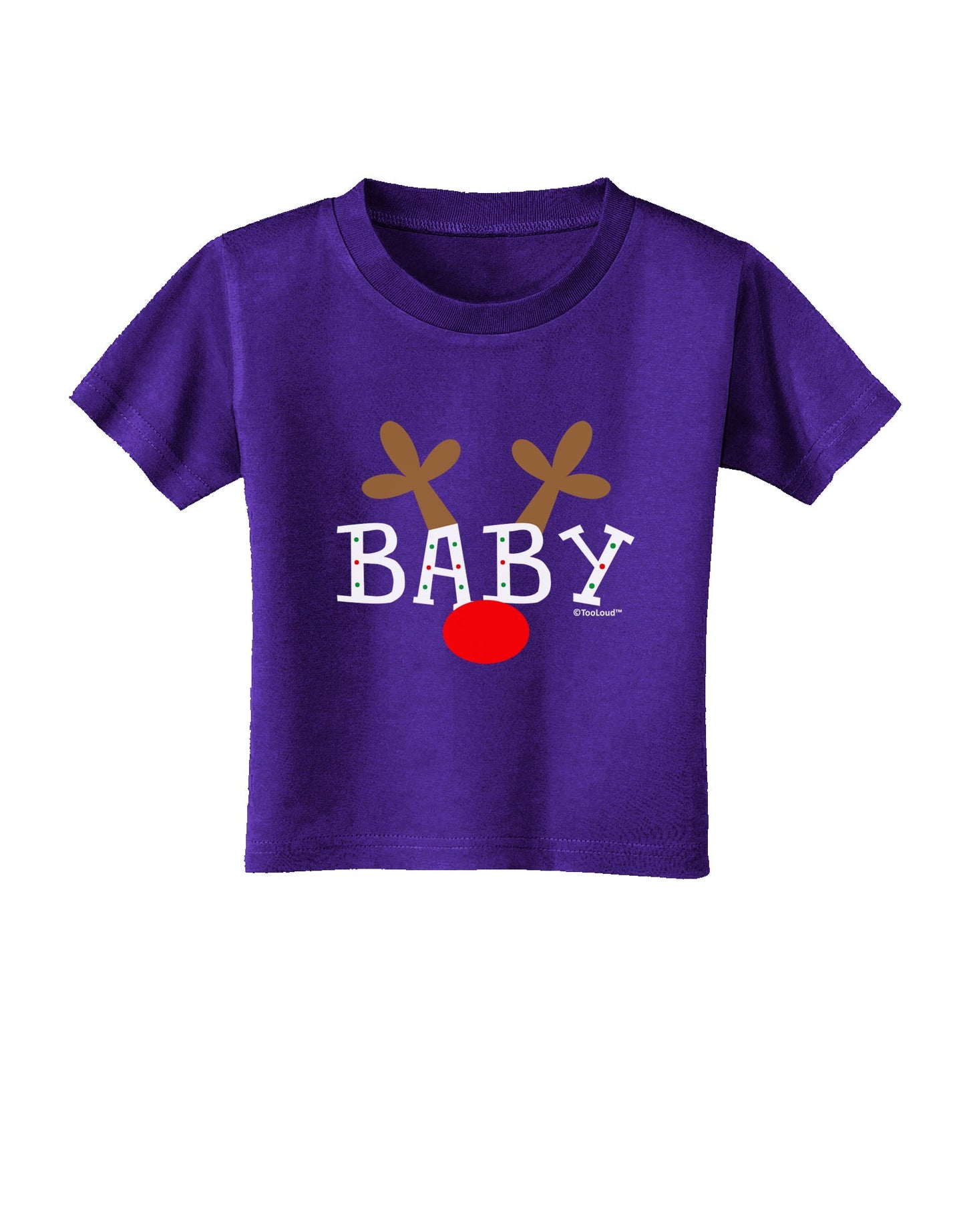 Matching Family Christmas Design - Reindeer - Baby Toddler T-Shirt Dark by TooLoud-Toddler T-Shirt-TooLoud-Purple-2T-Davson Sales