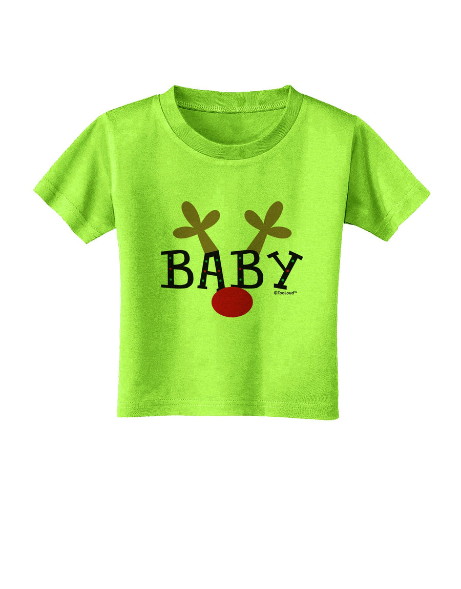 Matching Family Christmas Design - Reindeer - Baby Toddler T-Shirt by TooLoud-Toddler T-Shirt-TooLoud-White-2T-Davson Sales