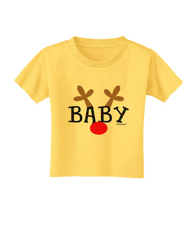Matching Family Christmas Design - Reindeer - Baby Toddler T-Shirt by TooLoud-Toddler T-Shirt-TooLoud-Yellow-2T-Davson Sales