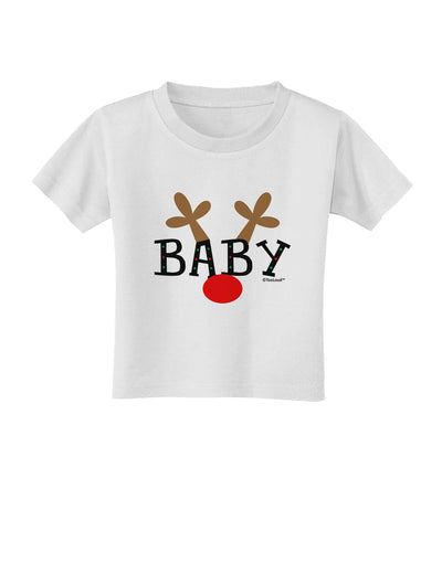 Matching Family Christmas Design - Reindeer - Baby Toddler T-Shirt by TooLoud-Toddler T-Shirt-TooLoud-White-2T-Davson Sales
