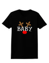 Matching Family Christmas Design - Reindeer - Baby Womens Dark T-Shirt by TooLoud-Womens T-Shirt-TooLoud-Black-X-Small-Davson Sales