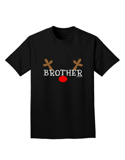 Matching Family Christmas Design - Reindeer - Brother Adult Dark T-Shirt by TooLoud-Mens T-Shirt-TooLoud-Black-Small-Davson Sales