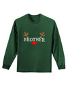 Matching Family Christmas Design - Reindeer - Brother Adult Long Sleeve Dark T-Shirt by TooLoud-TooLoud-Dark-Green-Small-Davson Sales