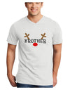 Matching Family Christmas Design - Reindeer - Brother Adult V-Neck T-shirt by TooLoud-Mens V-Neck T-Shirt-TooLoud-White-Small-Davson Sales