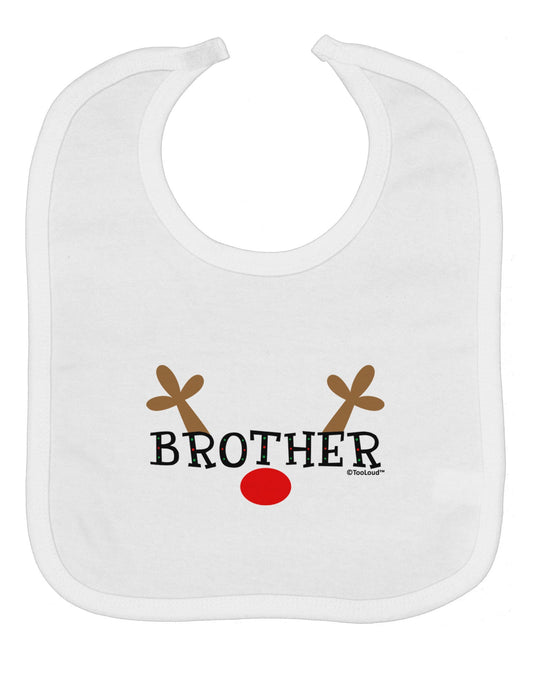 Matching Family Christmas Design - Reindeer - Brother Baby Bib by TooLoud
