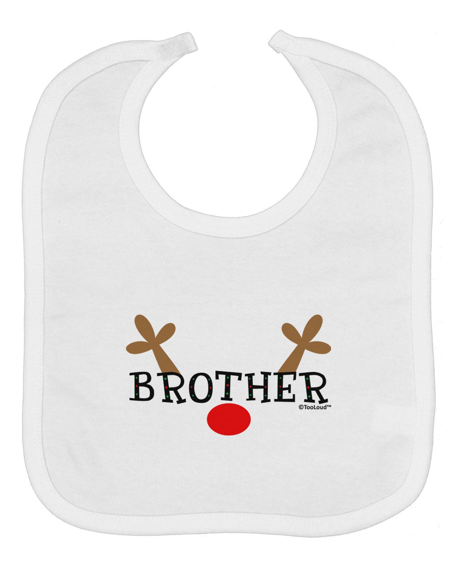 Matching Family Christmas Design - Reindeer - Brother Baby Bib by TooLoud