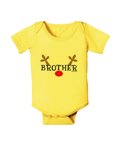 Matching Family Christmas Design - Reindeer - Brother Baby Romper Bodysuit by TooLoud-Baby Romper-TooLoud-Yellow-06-Months-Davson Sales