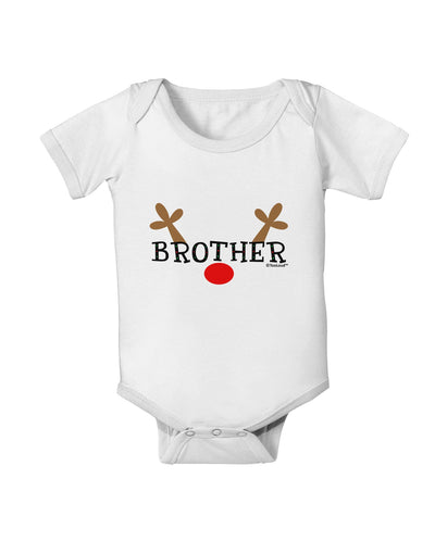 Matching Family Christmas Design - Reindeer - Brother Baby Romper Bodysuit by TooLoud-Baby Romper-TooLoud-White-06-Months-Davson Sales