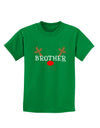 Matching Family Christmas Design - Reindeer - Brother Childrens Dark T-Shirt by TooLoud-Childrens T-Shirt-TooLoud-Kelly-Green-X-Small-Davson Sales