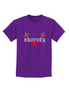 Matching Family Christmas Design - Reindeer - Brother Childrens Dark T-Shirt by TooLoud-Childrens T-Shirt-TooLoud-Purple-X-Small-Davson Sales