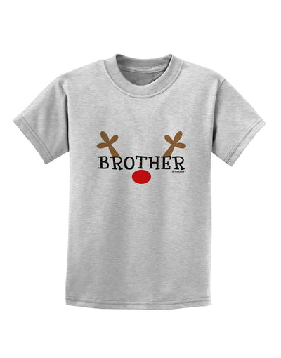 Matching Family Christmas Design - Reindeer - Brother Childrens T-Shirt by TooLoud-Childrens T-Shirt-TooLoud-AshGray-X-Small-Davson Sales