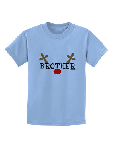 Matching Family Christmas Design - Reindeer - Brother Childrens T-Shirt by TooLoud-Childrens T-Shirt-TooLoud-Light-Blue-X-Small-Davson Sales
