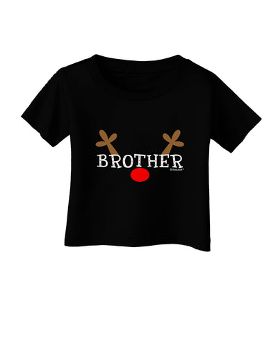 Matching Family Christmas Design - Reindeer - Brother Infant T-Shirt Dark by TooLoud-Infant T-Shirt-TooLoud-Black-06-Months-Davson Sales