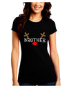 Matching Family Christmas Design - Reindeer - Brother Juniors Crew Dark T-Shirt by TooLoud-T-Shirts Juniors Tops-TooLoud-Black-Juniors Fitted Small-Davson Sales