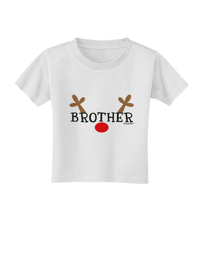 Matching Family Christmas Design - Reindeer - Brother Toddler T-Shirt by TooLoud-Toddler T-Shirt-TooLoud-White-2T-Davson Sales