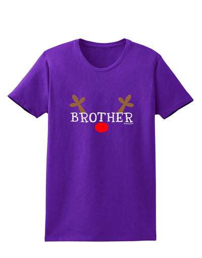 Matching Family Christmas Design - Reindeer - Brother Womens Dark T-Shirt by TooLoud-Womens T-Shirt-TooLoud-Purple-X-Small-Davson Sales