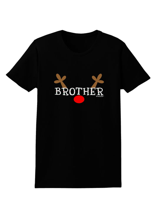 Matching Family Christmas Design - Reindeer - Brother Womens Dark T-Shirt by TooLoud-Womens T-Shirt-TooLoud-Black-X-Small-Davson Sales