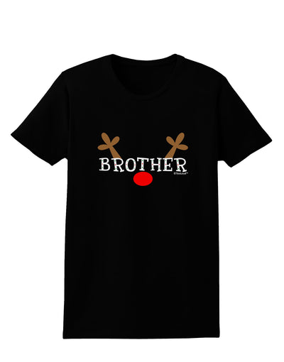 Matching Family Christmas Design - Reindeer - Brother Womens Dark T-Shirt by TooLoud-Womens T-Shirt-TooLoud-Black-X-Small-Davson Sales