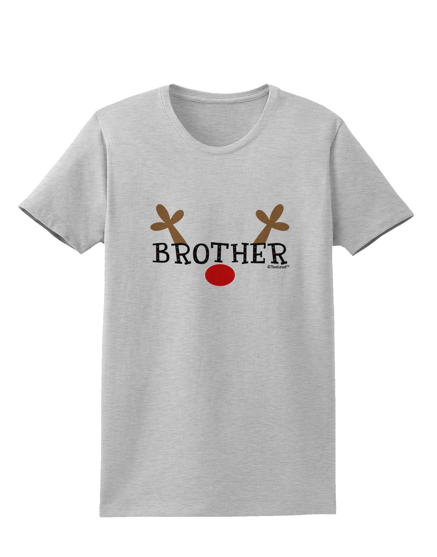 Matching Family Christmas Design - Reindeer - Brother Womens T-Shirt by TooLoud-Womens T-Shirt-TooLoud-AshGray-X-Small-Davson Sales