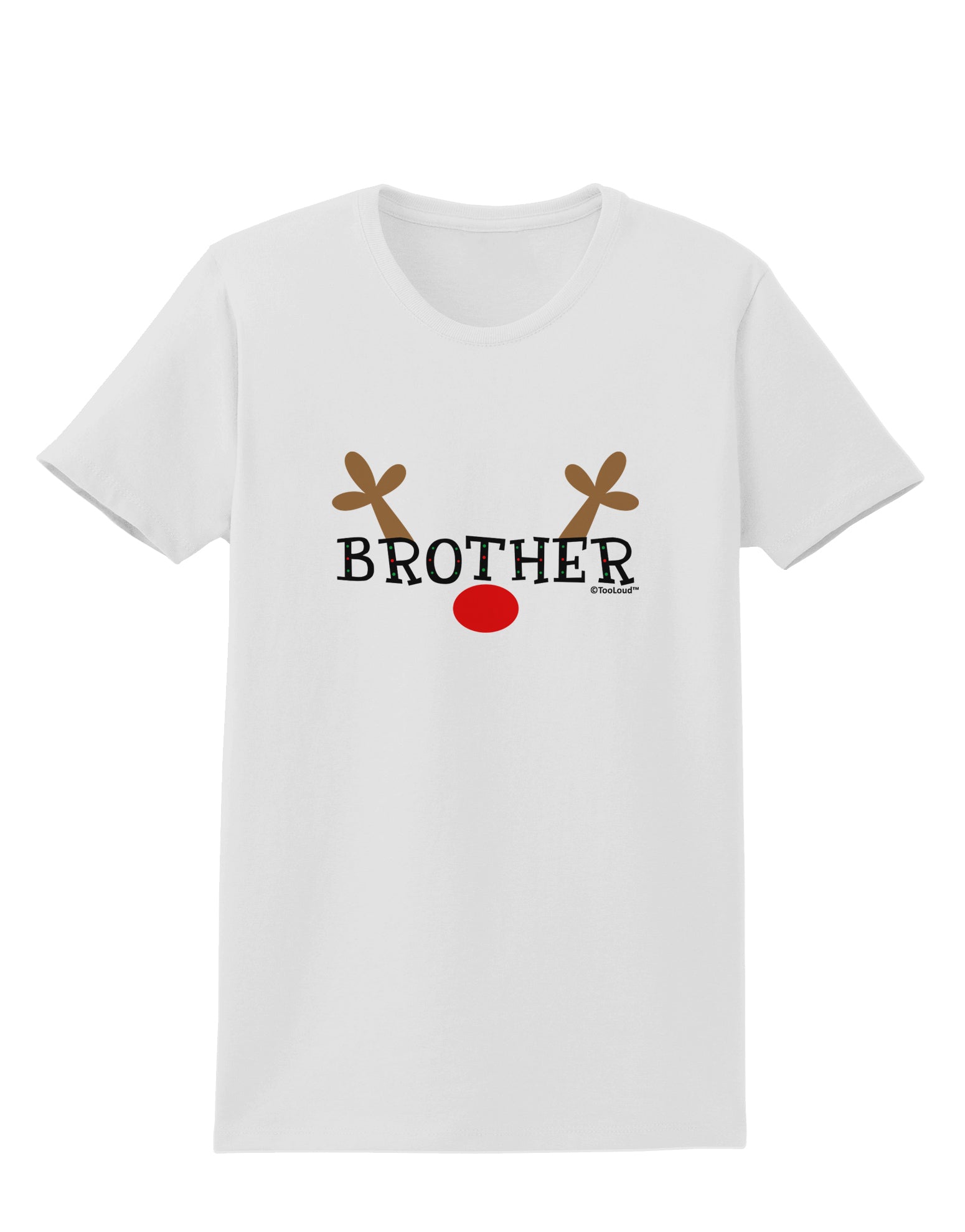 Matching Family Christmas Design - Reindeer - Brother Womens T-Shirt by TooLoud-Womens T-Shirt-TooLoud-White-X-Small-Davson Sales