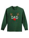 Matching Family Christmas Design - Reindeer - Dad Adult Long Sleeve Dark T-Shirt by TooLoud-TooLoud-Dark-Green-Small-Davson Sales