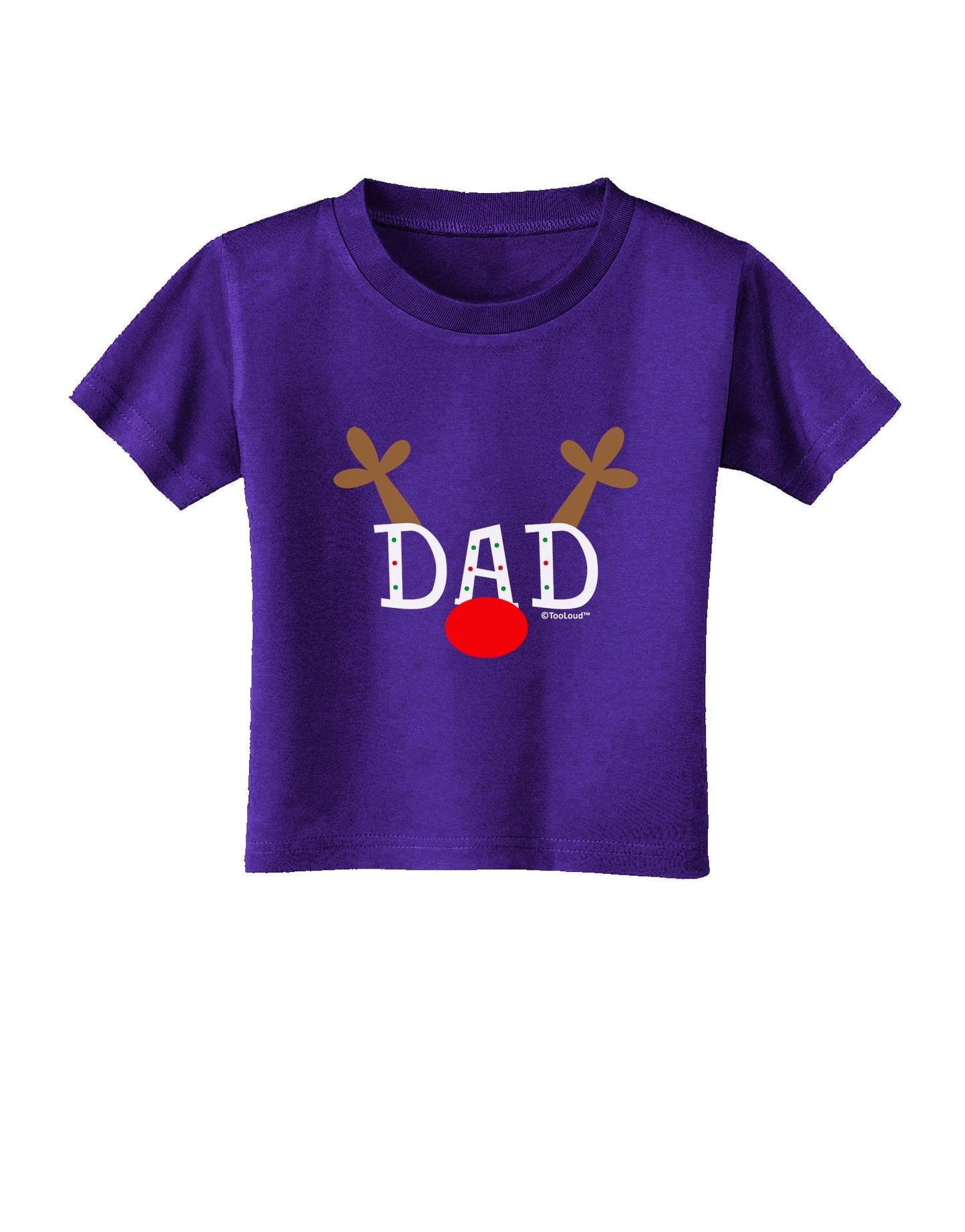 Matching Family Christmas Design - Reindeer - Dad Toddler T-Shirt Dark by TooLoud-Toddler T-Shirt-TooLoud-Purple-2T-Davson Sales