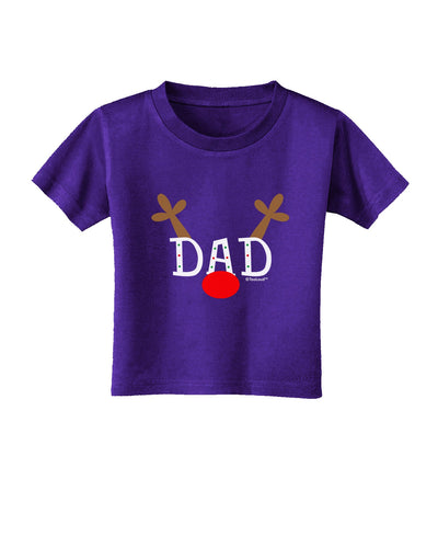 Matching Family Christmas Design - Reindeer - Dad Toddler T-Shirt Dark by TooLoud-Toddler T-Shirt-TooLoud-Purple-2T-Davson Sales