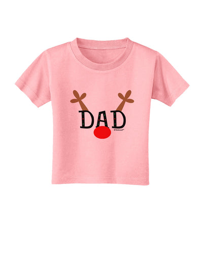 Matching Family Christmas Design - Reindeer - Dad Toddler T-Shirt by TooLoud-Toddler T-Shirt-TooLoud-Candy-Pink-2T-Davson Sales