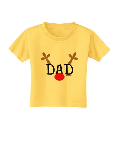 Matching Family Christmas Design - Reindeer - Dad Toddler T-Shirt by TooLoud-Toddler T-Shirt-TooLoud-Yellow-2T-Davson Sales