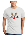 Matching Family Christmas Design - Reindeer - Little Adult V-Neck T-shirt by TooLoud-Mens V-Neck T-Shirt-TooLoud-White-Small-Davson Sales