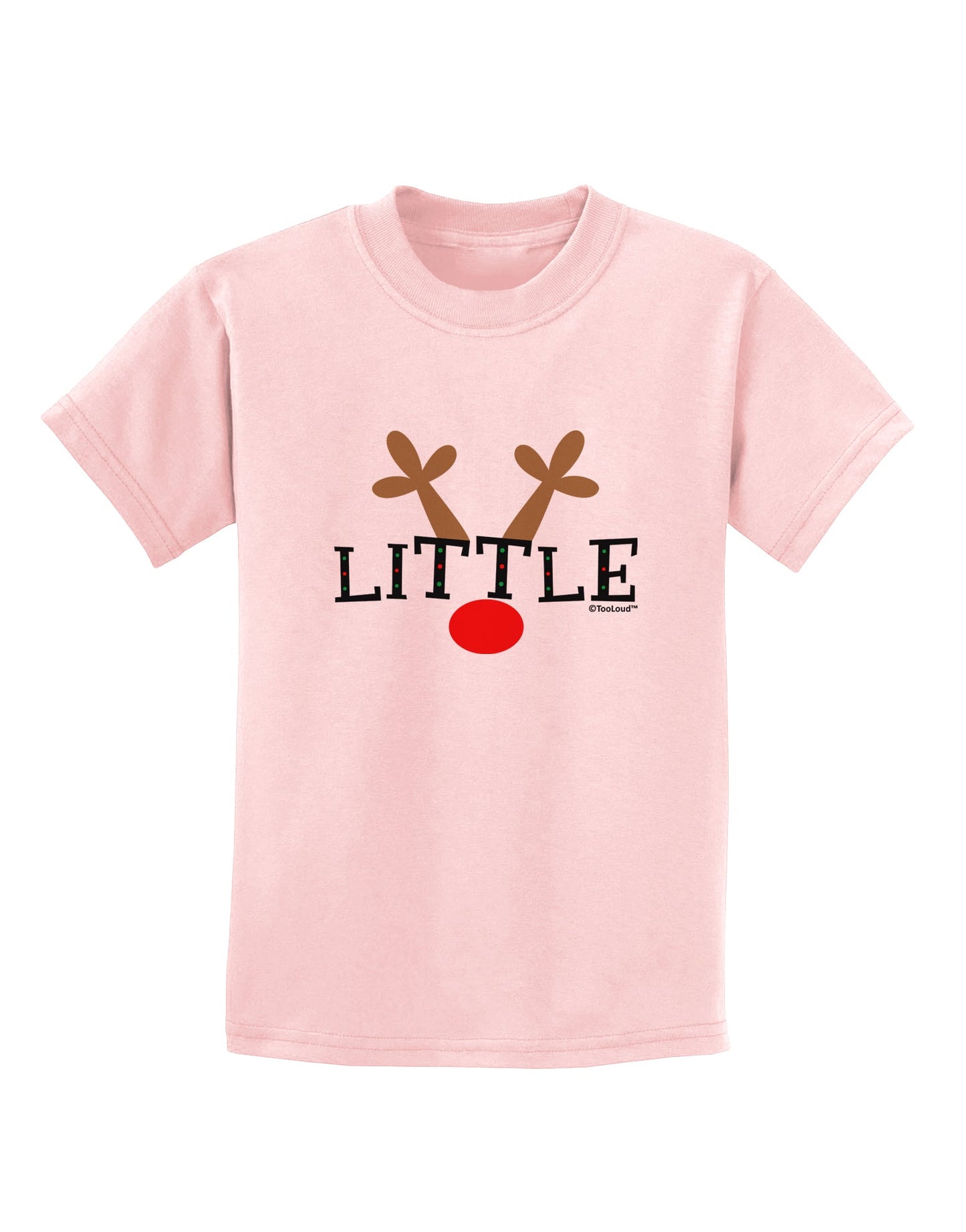 Matching Family Christmas Design - Reindeer - Little Childrens T-Shirt by TooLoud-Childrens T-Shirt-TooLoud-PalePink-X-Small-Davson Sales