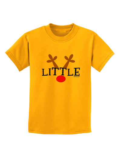 Matching Family Christmas Design - Reindeer - Little Childrens T-Shirt by TooLoud-Childrens T-Shirt-TooLoud-Gold-X-Small-Davson Sales