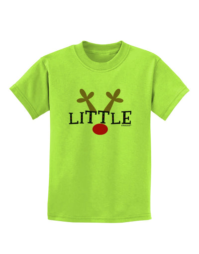 Matching Family Christmas Design - Reindeer - Little Childrens T-Shirt by TooLoud-Childrens T-Shirt-TooLoud-Lime-Green-X-Small-Davson Sales